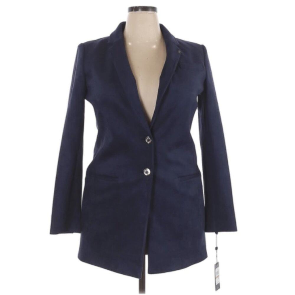 NEW Tommy Hilfiger blue faux suede Blazer Size 14